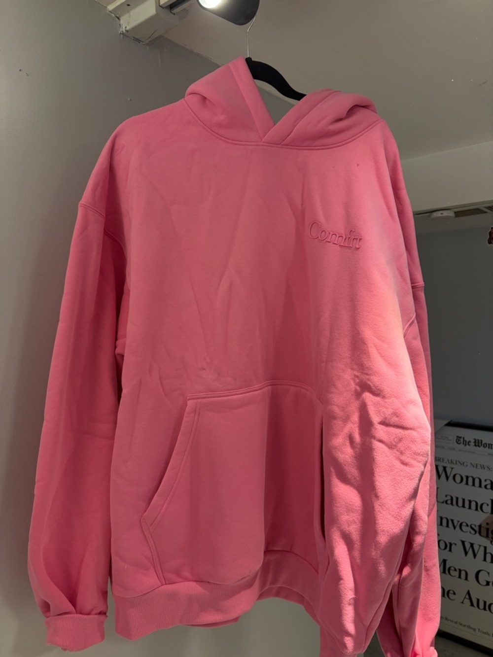 NEW Pink Hoodie with Embroidered 'Comfort' Logo